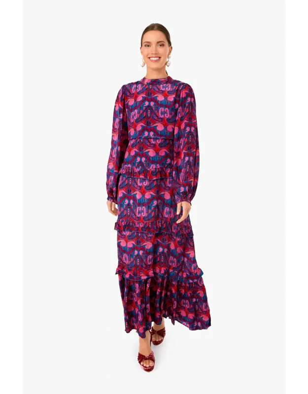Exclusive Kazak Mock Neck Maxi Dress