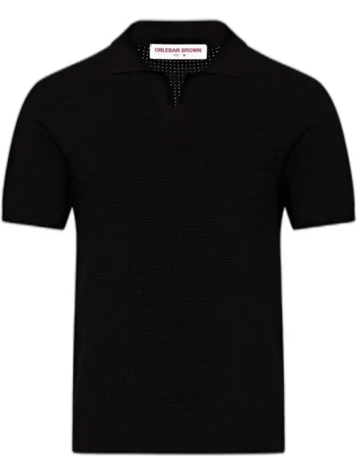 Classic Fit Waffle Mesh Stitch Polo Shirt