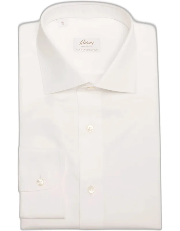 Sea Island Cotton Herringbone Dress Shirt