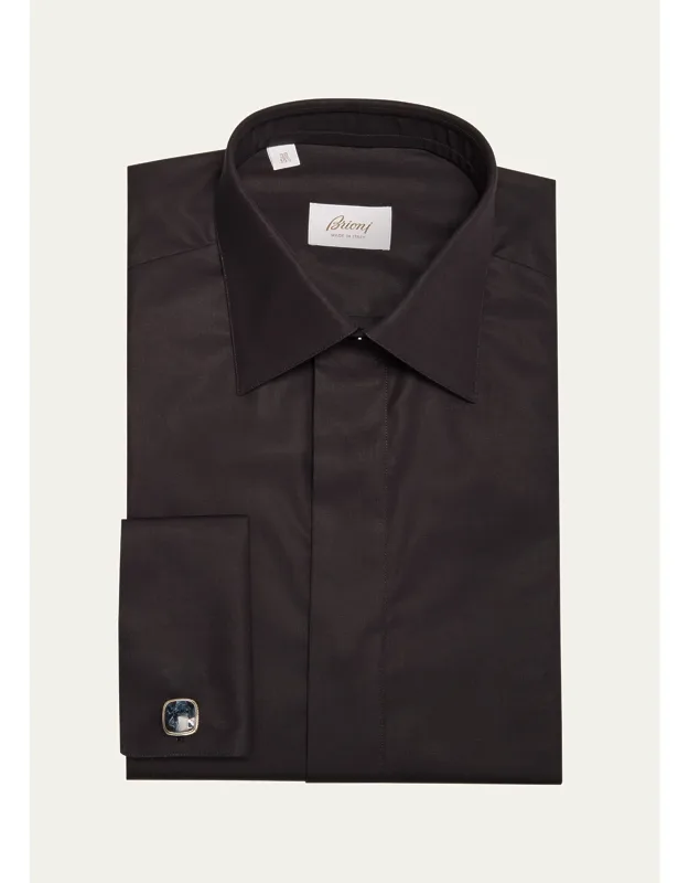 Cotton Poplin French-cuff Dress Shirt