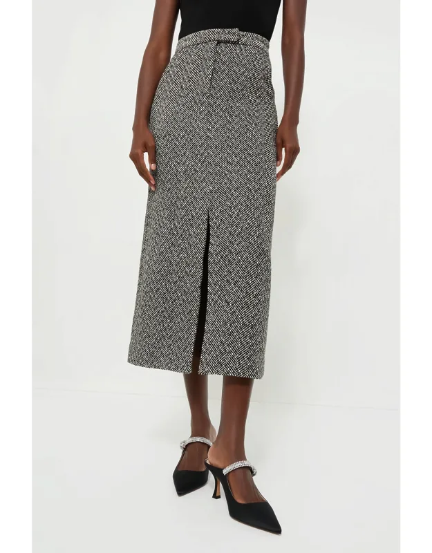 Herringbone Midi Skirt