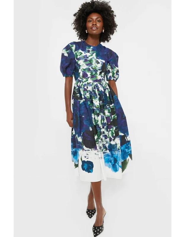 Short Sleeve A-line Midi Dress