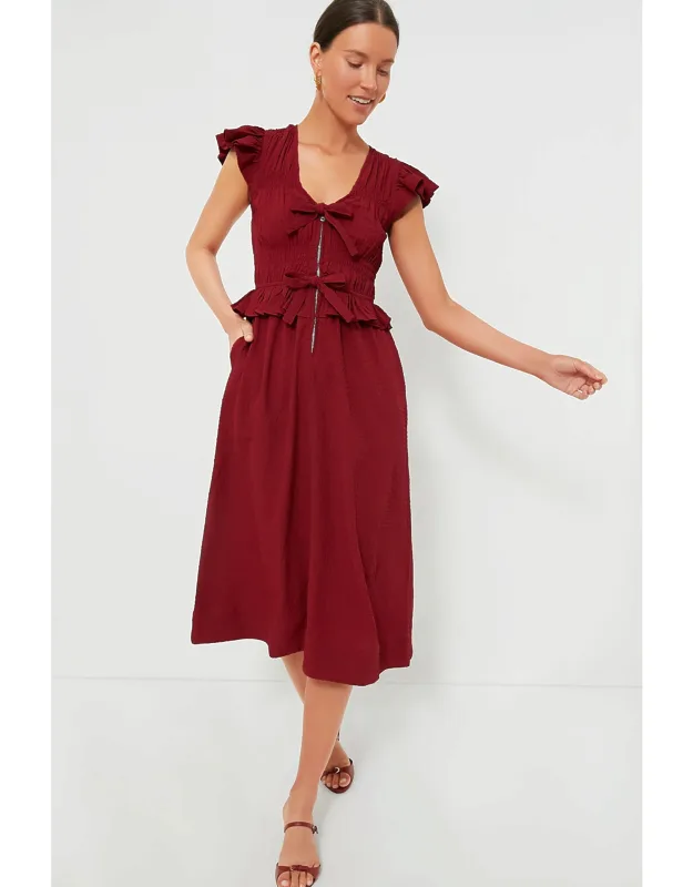Regina Seersucker Flutter Sleeve Dress