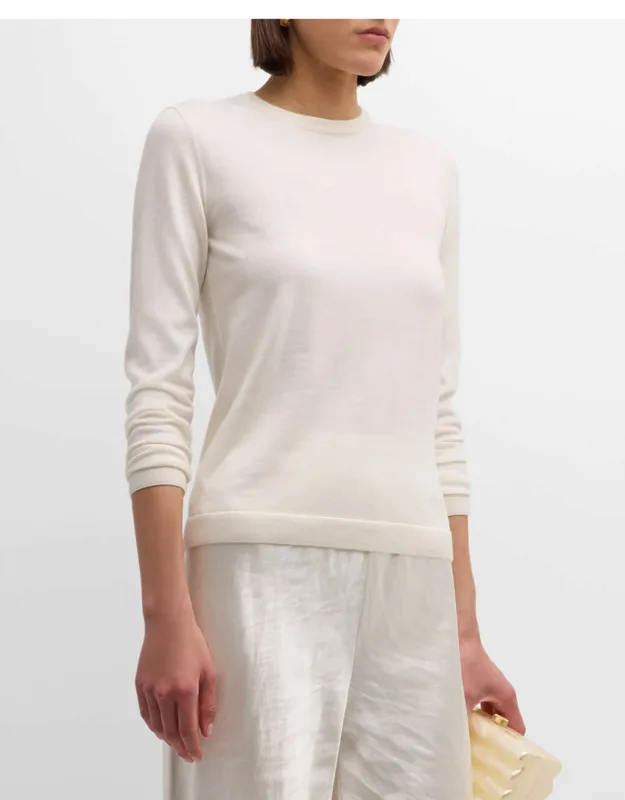 Cashmere Jersey Crewneck Sweater