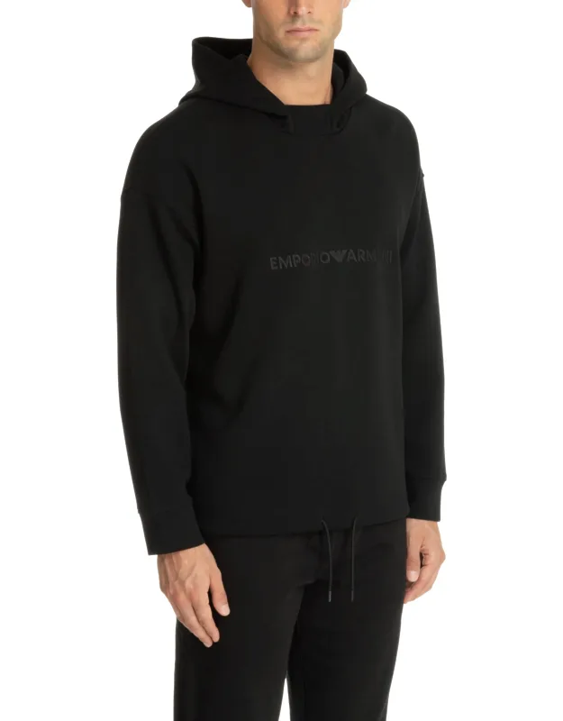 Hoodie With Drawstring Closure And Logo