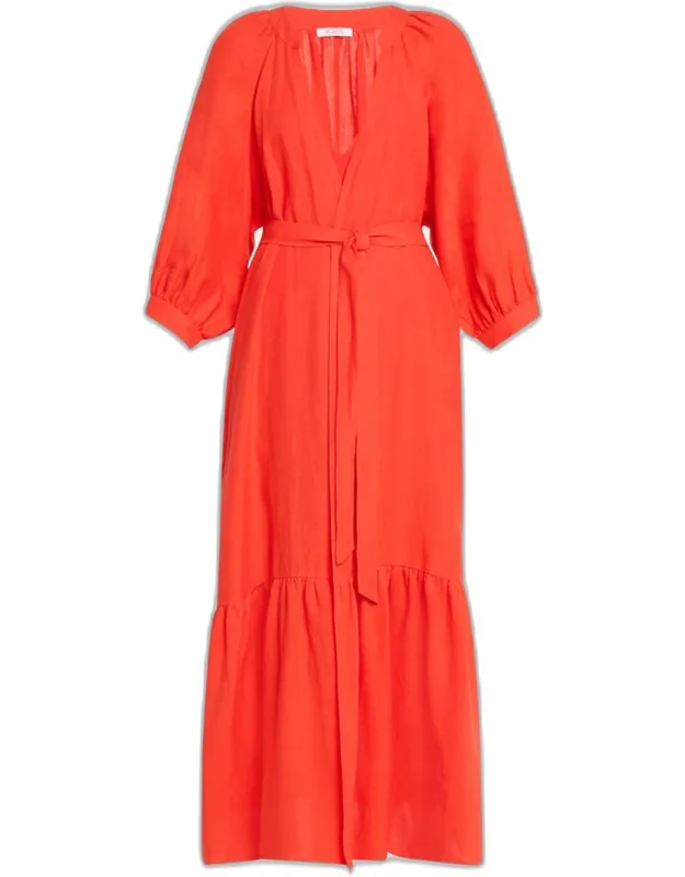 Maxi Linen Wrap Dress