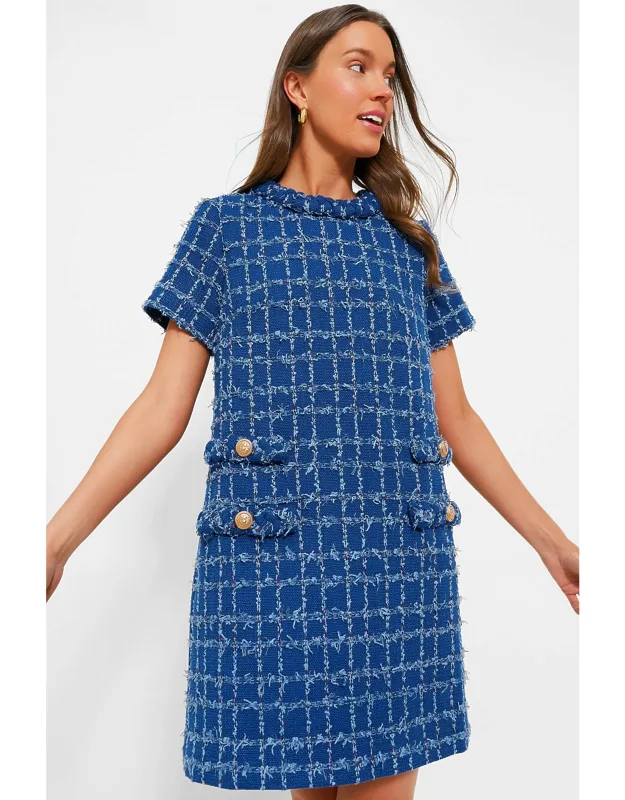 Sapphire Tweed Jackie Dress