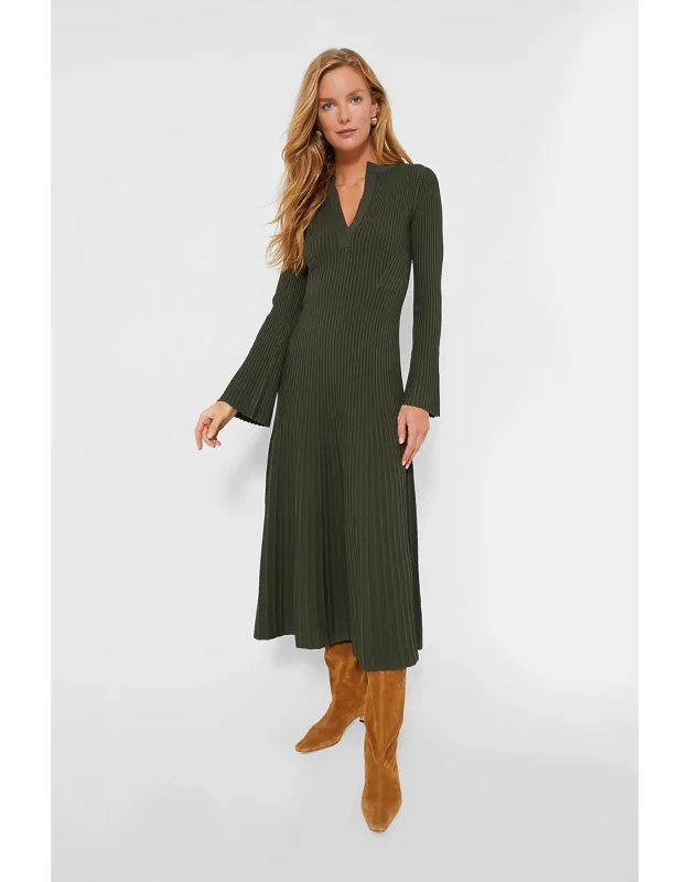 Moss Genna Long Sleeve Midi Dress