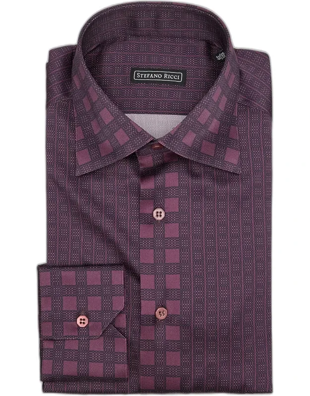 Patterned Silk Dress Shirt