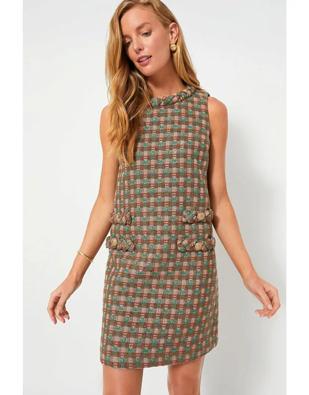 Neapolitan Tweed Sleeveless Dress