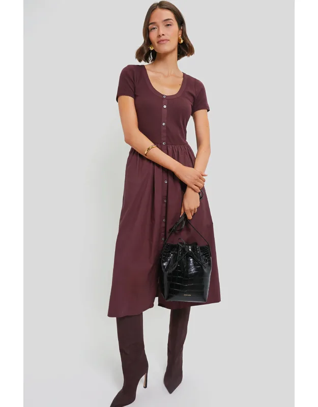 Renata Solid Crew Neck Dress