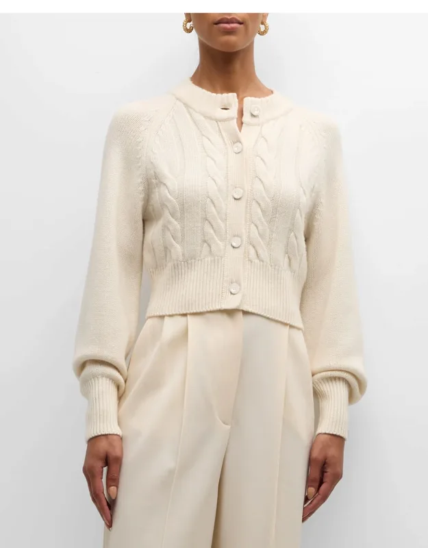 Cropped Wool And Cashmere Cable-knit Cardigan