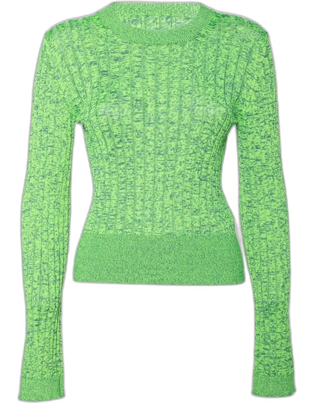 Space Dyed Ribbed Knit Sweater