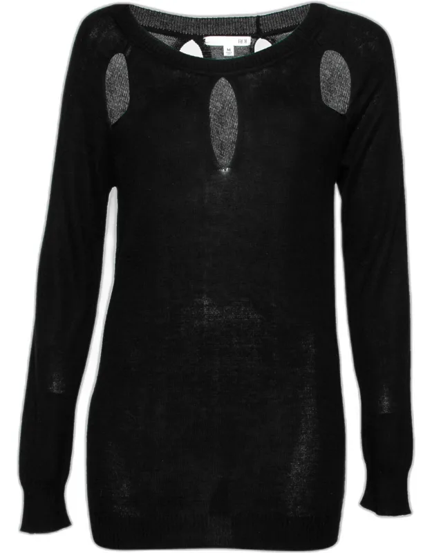 Silk & Cashmere Knit Cut-out Detail Sweater