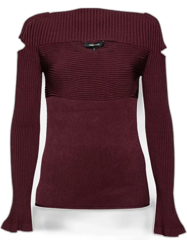 Rib Knit Cut-out Detail Sweater