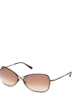 Colette Metal-frame Butterfly Sunglasses With Shiny Metal Frames And Gradient Lenses