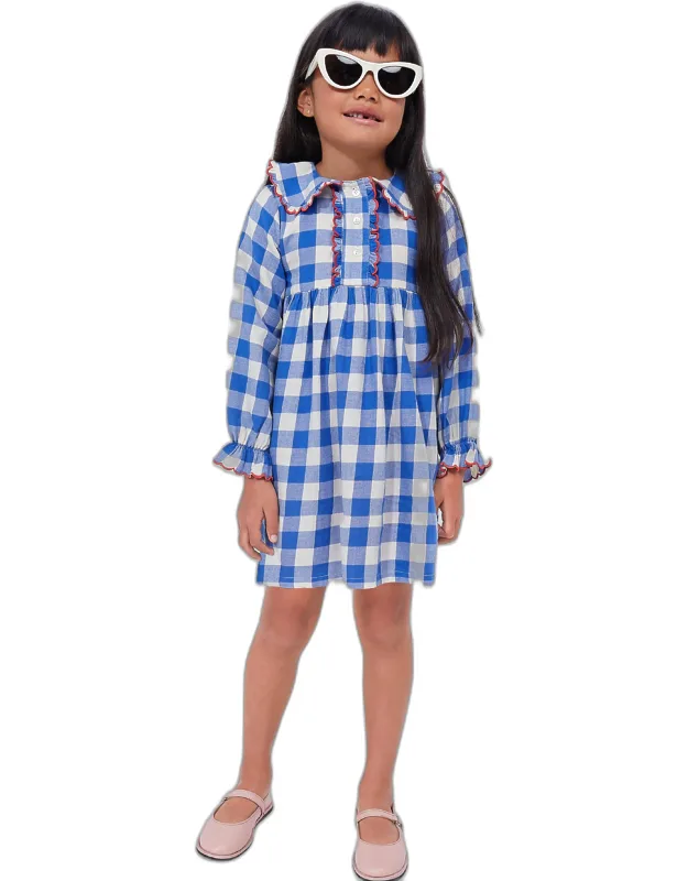 Check Blue Mina Dress