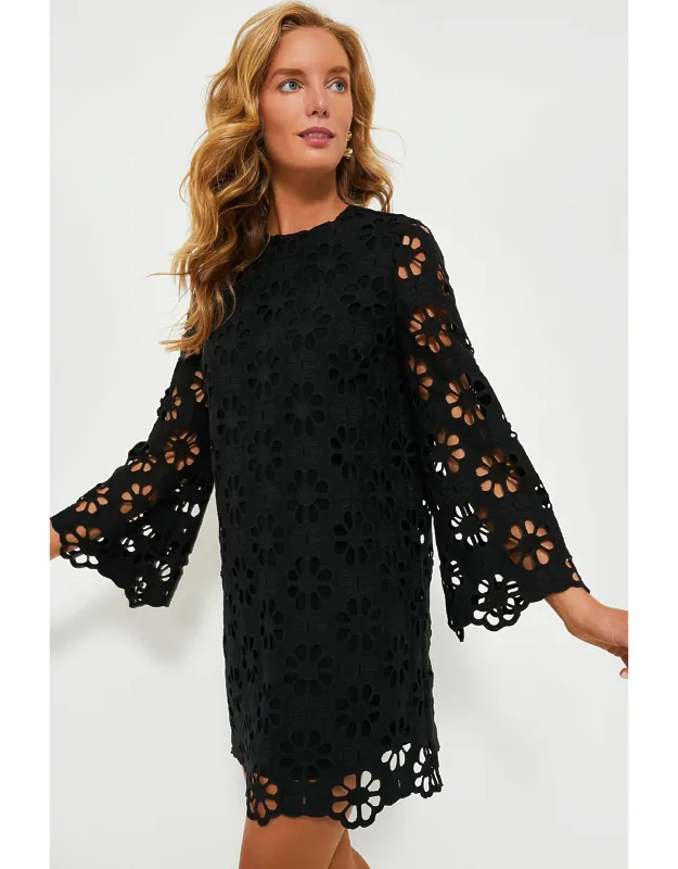 Noir Eyelet Hutton Mini Dress