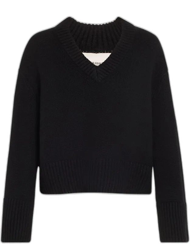 V-neck Cashmere Knit Sweater