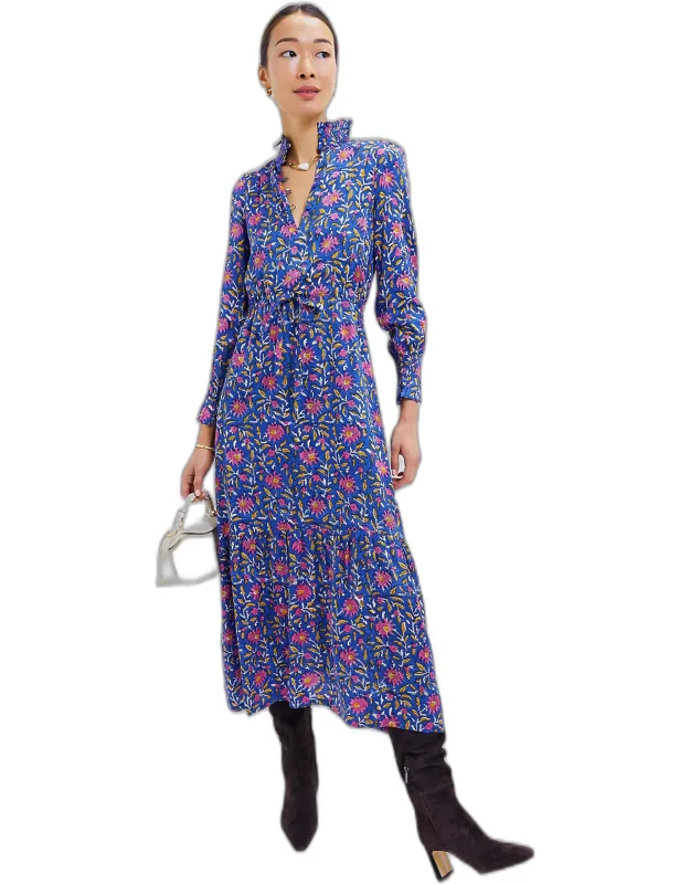 Chrysanthemum Satin Maxi Dress