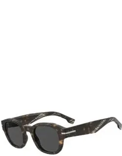 Patterned Acetate Sunglasses With Silver-tone Hinges