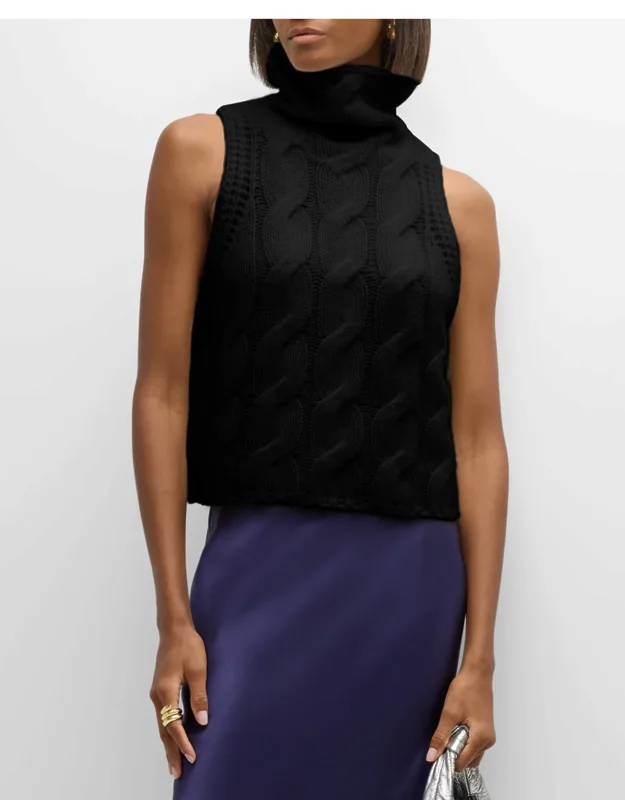 Cashmere Sleeveless Turtleneck Sweater