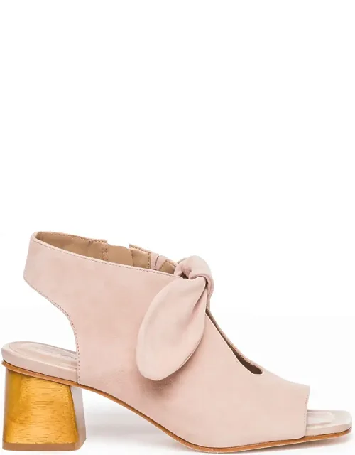 Suede Knot Zip Sandals