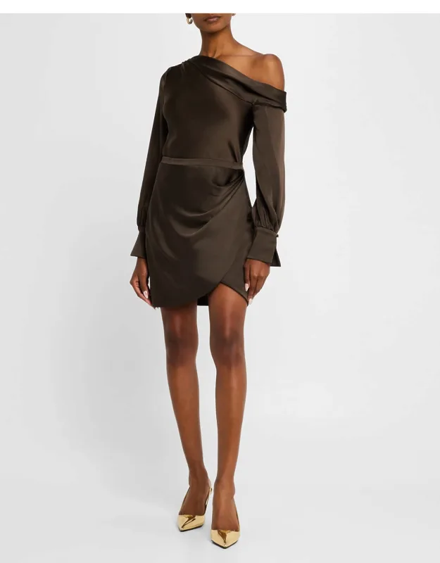 Draped One-shoulder Mini Dress