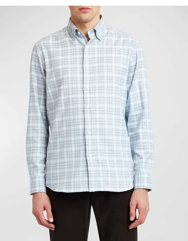 Check Flannel Casual Button-down Shirt