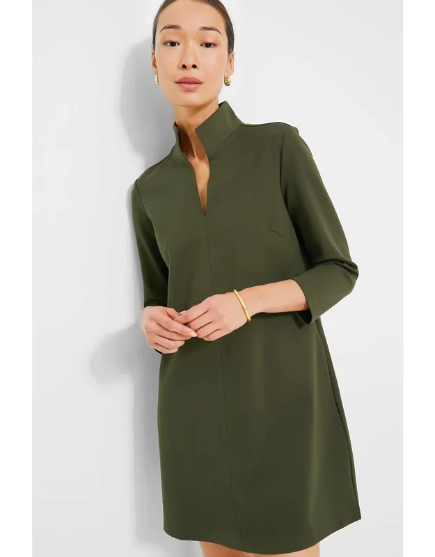 Olive Green Ponte Dress