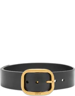 Curved Buckle Leather Belt