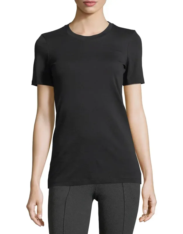 Johanna Crewneck Classic Tee Crew Neckline, Short Sleeves
