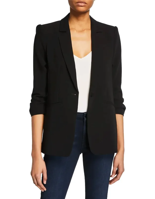 Crepe 3/4-sleeve Blazer