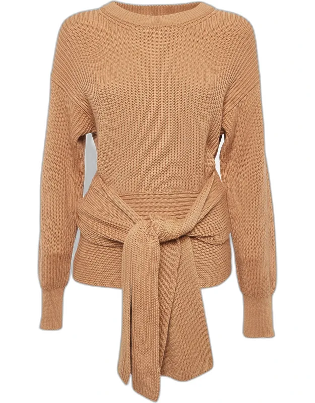 Rib Knit Tie-up Detail Sweater