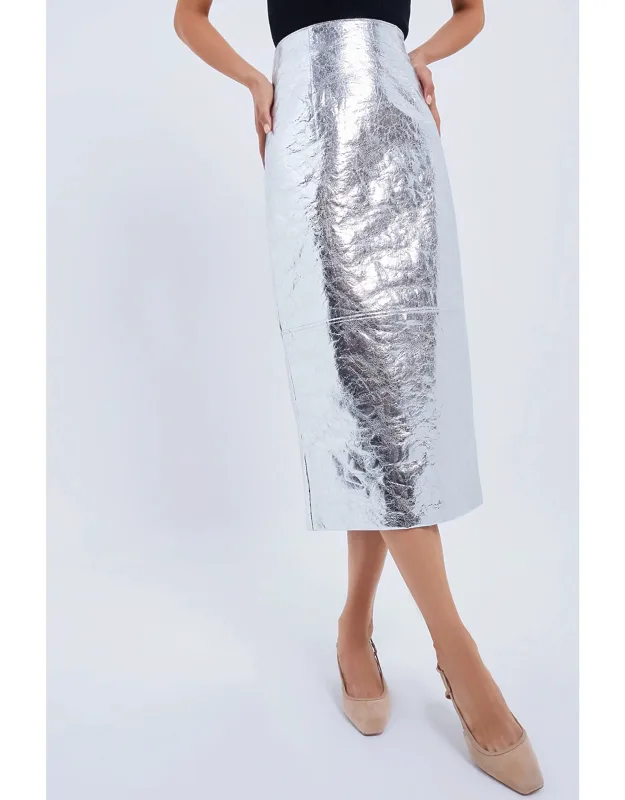 Crinkled Silver Skirt