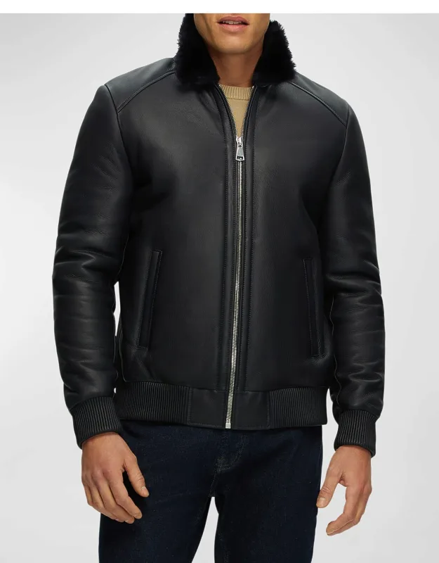 Lamb Shearling Bomber Jacket