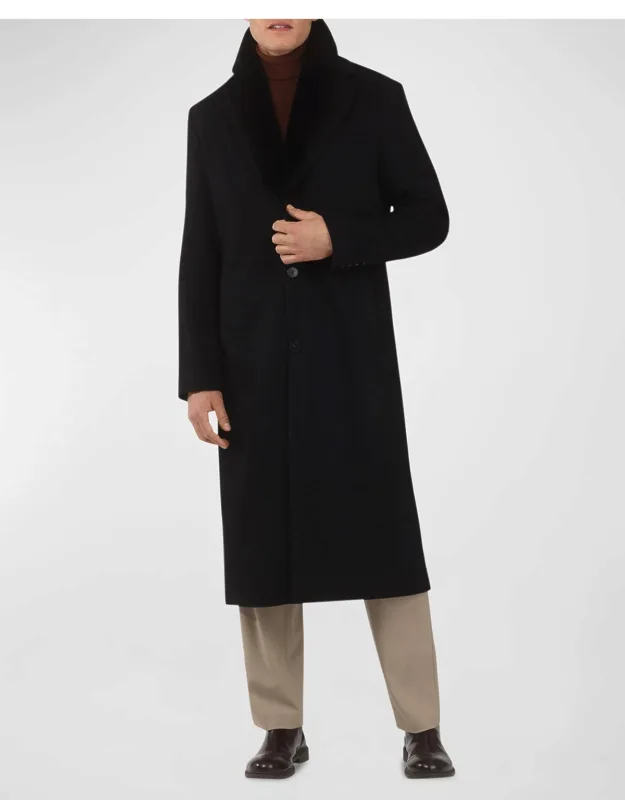 Cashmere Coat With Detachable Lamb Shearling Collar
