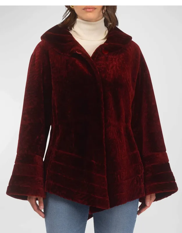 Reversible Textured Lamb Shearling Jacket