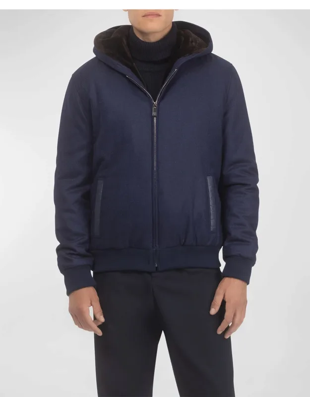 Loro Piana Wool-cashmere Jacket With Select Shearling Lamb Lining