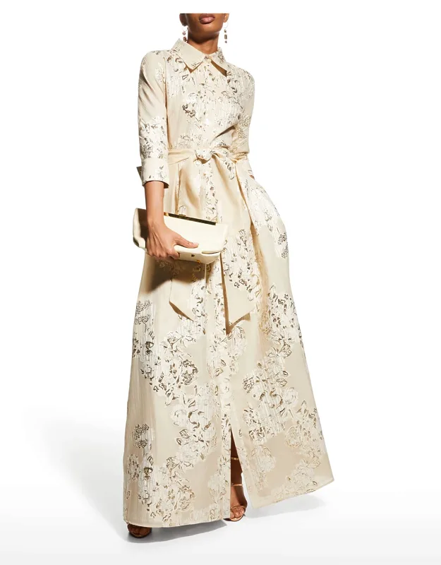 Belted Jacquard Shirtdress