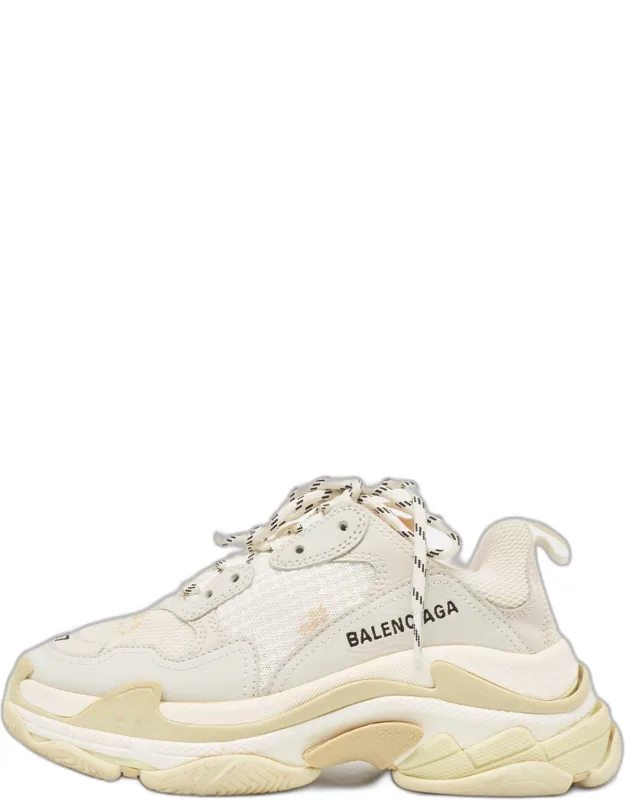Nubuck And Mesh Triple S Sneakers