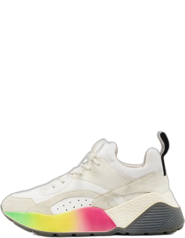 Multicolor Faux Suede And Faux Leather Eclypse Lace Up Sneakers