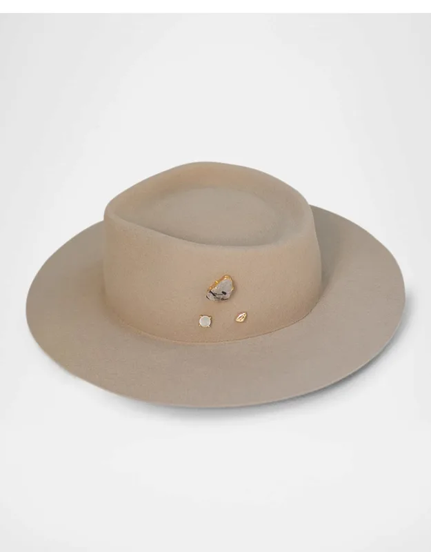 Georgina Embellished Wool Felt Fedora Hat