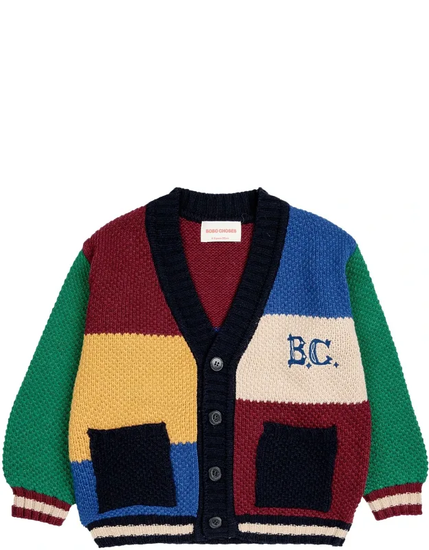 Vintage Color Block Cardigan
