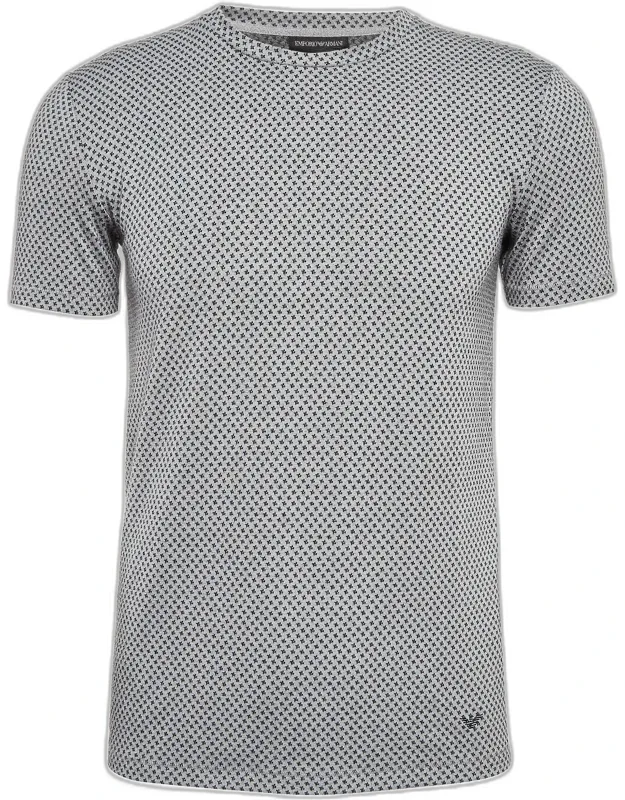 Patterned Knit Crew Neck T-shirt