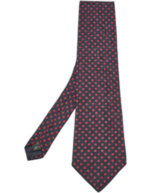 Vintage Dots Pattern Silk Traditional Tie
