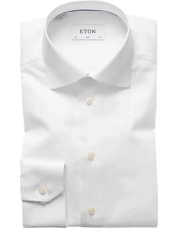 Slim-fit Twill Dress Shirt - High Performance, Crease-resistant Fabric