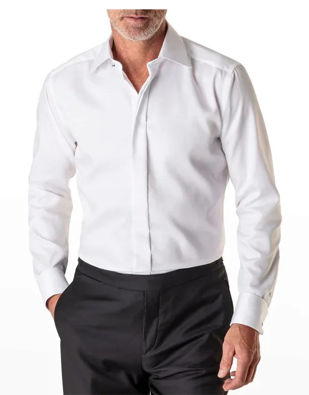 Slim Fit Diamond Weave Formal Shirt
