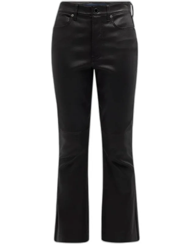 Carson Leather High-rise Ankle Flare Jeans