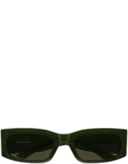 Acetate And Nylon Rectangle Sunglasses